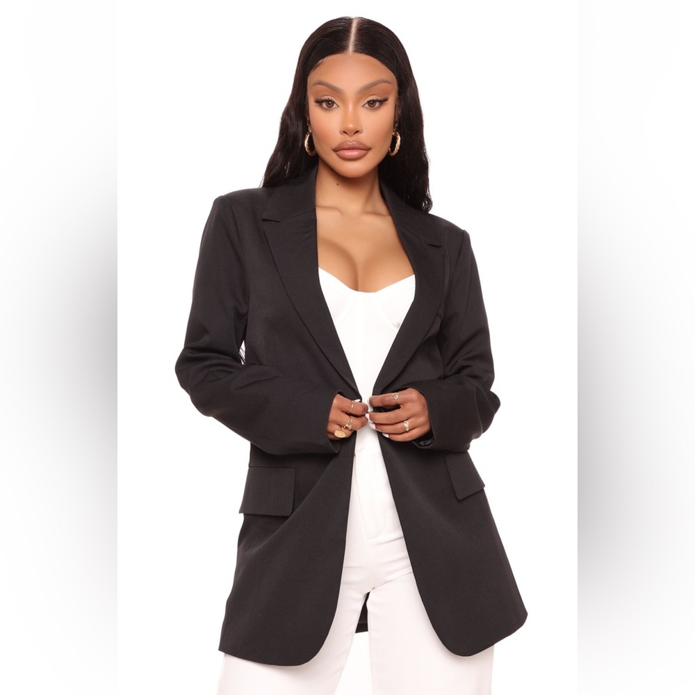 Fashion nova charliza black blazer work wear